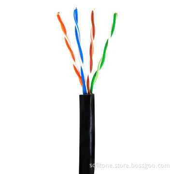 UTP Cat5e Twisted Pairs LAN Cable, Waterproof, Used for Outdoor/19 Ohms (Maximum)/100m DC Loop Resin